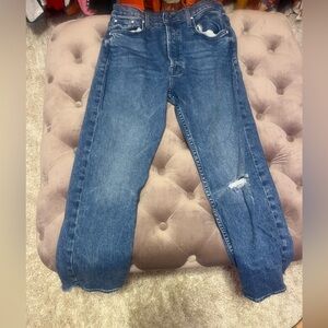 Distressed mother jeans